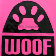 Woof pink patch sml